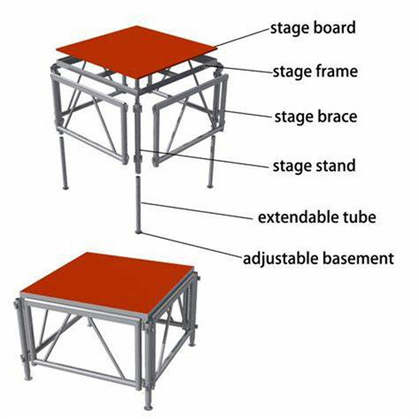 Adjustable Folding Mobile Stage