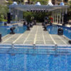 Folding Portable Aluminum Glass Stage